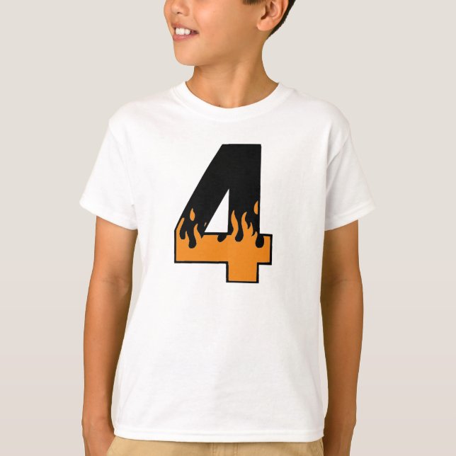 Flaming 4 Birthday T-shirt (Front)