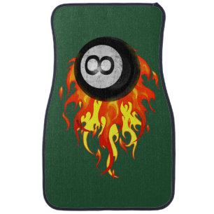 Flaming 8 Ball Car Mat
