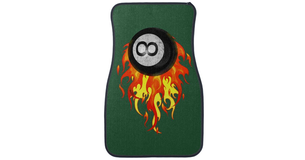 Flaming 8 Ball Car Mat | Zazzle