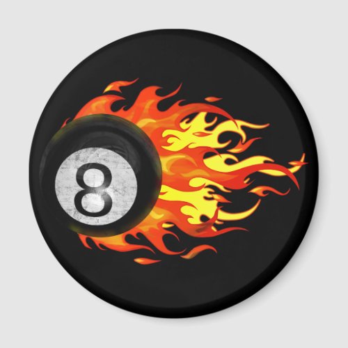 Flaming 8 Ball Magnet