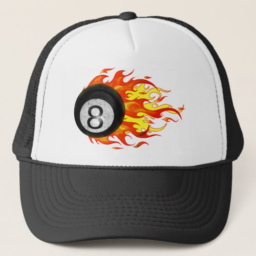 Flaming 8 Ball Trucker Hat