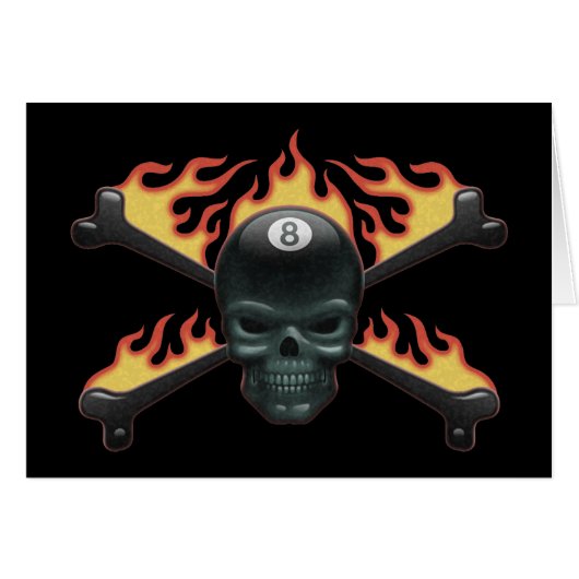 Flaming 8 Skull Cards (Front Horizontal)