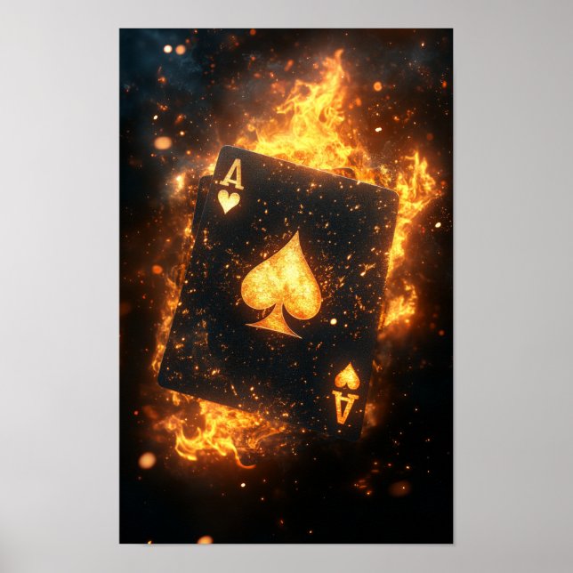 Flaming Ace Of Spades Poster (Front)