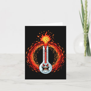 Flaming angry thermometer extreme heat rage  card