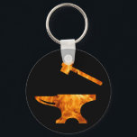 Flaming Anvil & Hammer Blacksmith Metalworking Keychain<br><div class="desc">This dramatic blacksmith accessory features a graphic of an anvil & hammer with a fire pattern and flames overlay. Great Christmas, Father’s Day or birthday blacksmithing gift for a husband, boyfriend, dad, grandpa or uncle who’s a blacksmith. If you like to forge in fire in your garage or shed, and...</div>