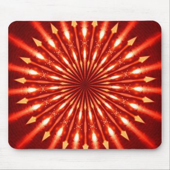 Flaming Arrows Kaleidoscope Mouse Pad by dbvisualarts at Zazzle