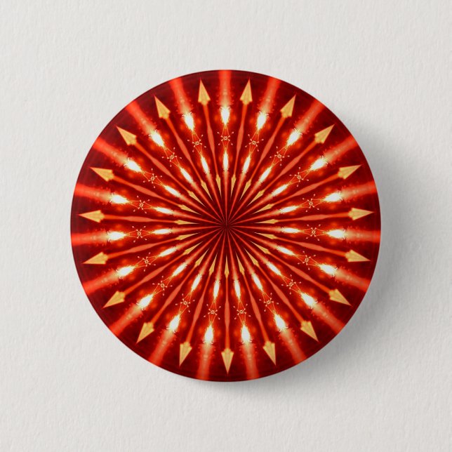 flaming arrows kaleidoscope pinback button (Front)
