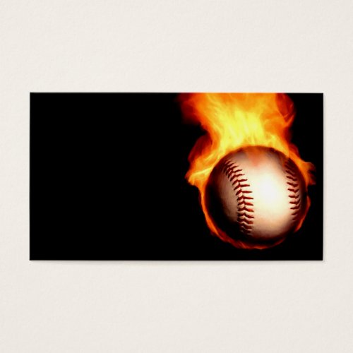 Flaming Baseball Business Card
