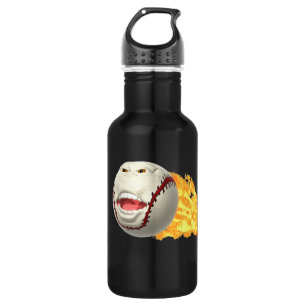 Flaming Baseball 32 oz. Water Bottle