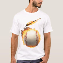 Flaming Baseball Bat Hitting Ball Cool Design