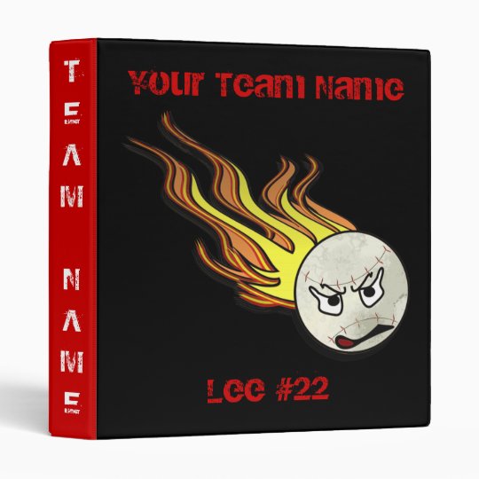 Flaming Baseball Binder