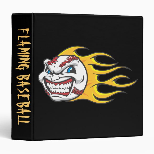 Flaming Baseball Binder (Front/Spine)