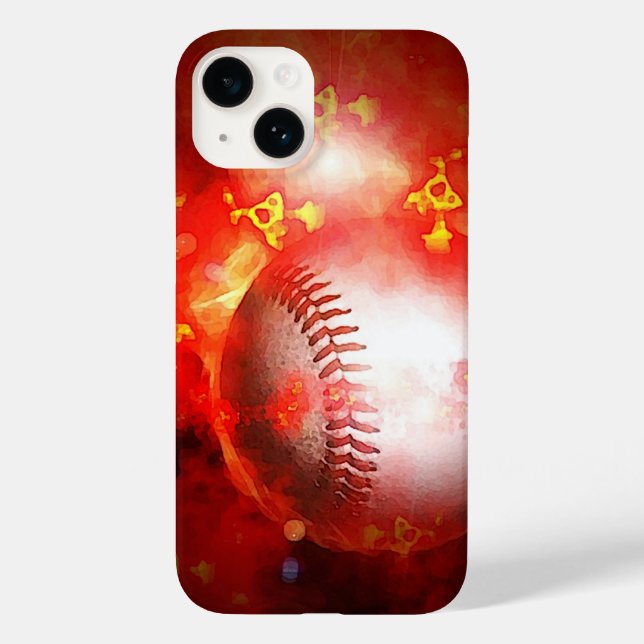 Flaming Baseball Case-Mate iPhone Case (Back)