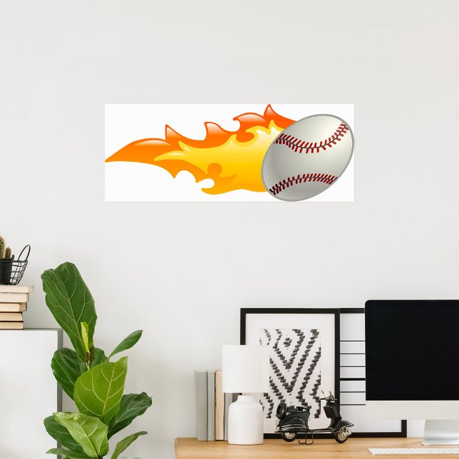 Flaming Baseball Poster (Creator Uploaded)