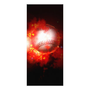 Flaming Baseball Rack Card