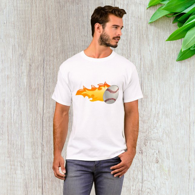 Flaming Baseball T-Shirt (Creator Uploaded)