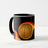 flaming basket ball-mug mug (Front Left)