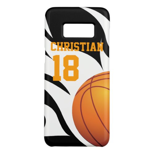 Flaming Basketball Black and White Case_Mate Samsung Galaxy S8 Case