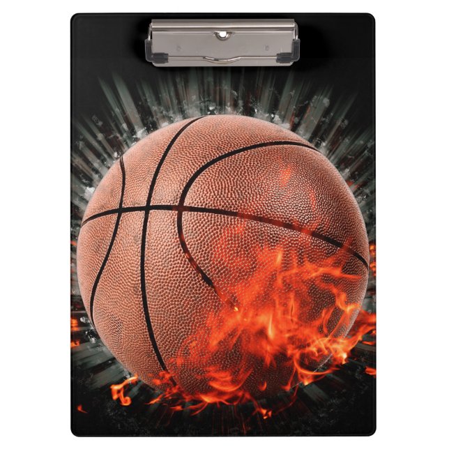 Flaming Basketball Clipboard (Front)