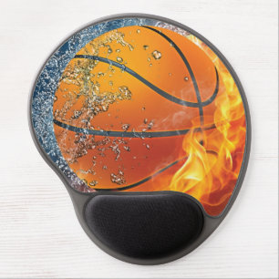 Flaming basketball gel mouse pad