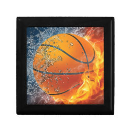 Flaming basketball gift box