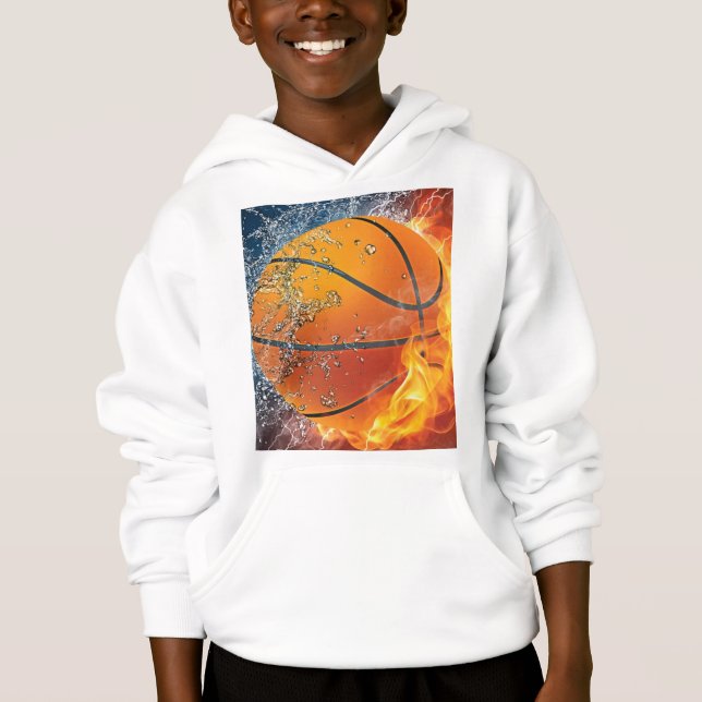 Flaming basketball hoodie (Front)