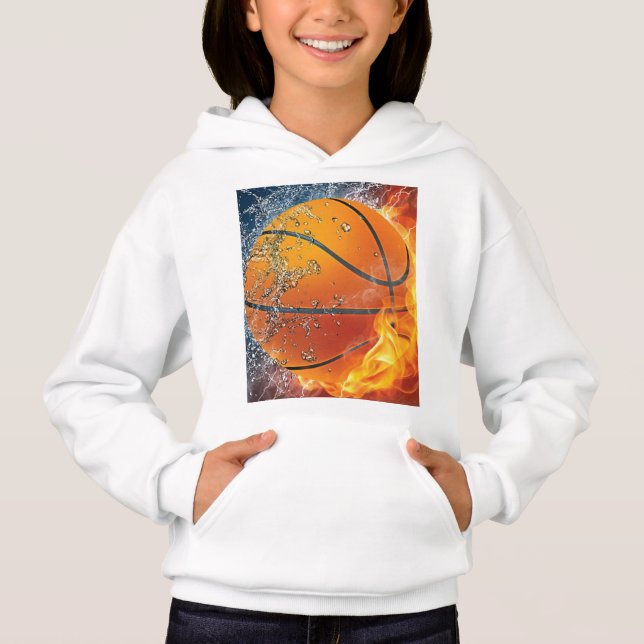 Flaming basketball hoodie (Front)