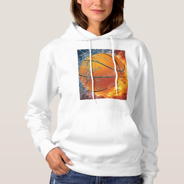 Flaming basketball hoodie (Front)