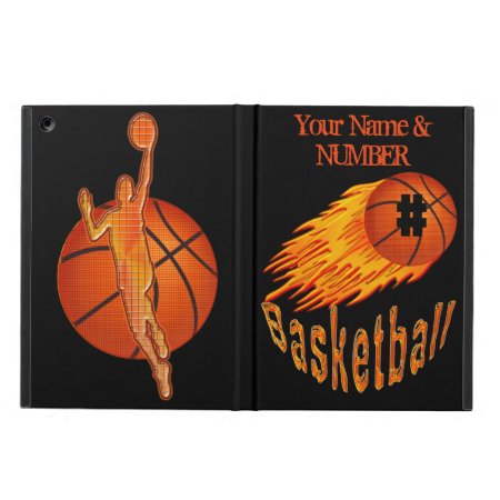 Flaming Basketball Ipad Air Case, Add Name, Number Ipad Air Case