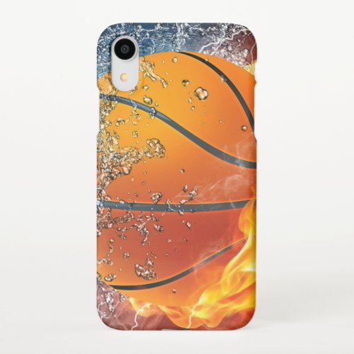 Flaming basketball iPhone XR case