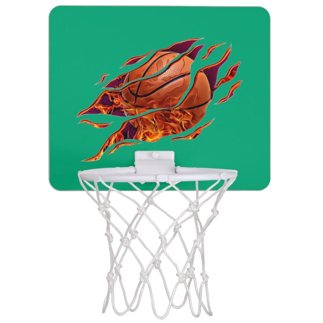 Flaming Basketball Mini Basketball Hoop (Front)