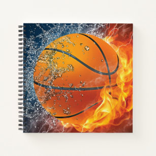 Flaming basketball notebook