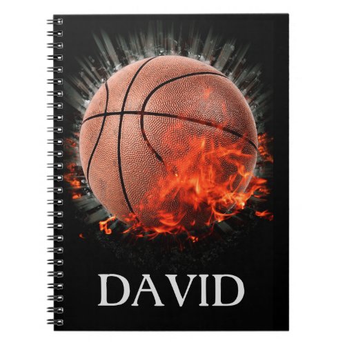 Flaming Basketball Notebook