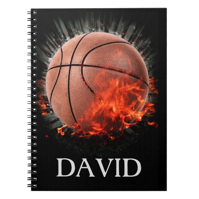 Flaming Basketball Notebook (Front)