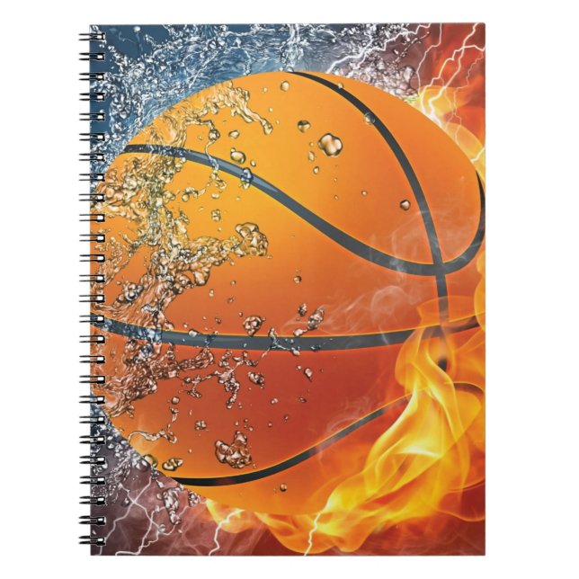 Flaming basketball notebook (Front)