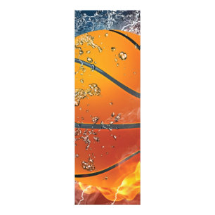 Flaming basketball photo print