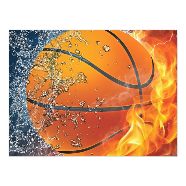 Flaming basketball photo print (Front)