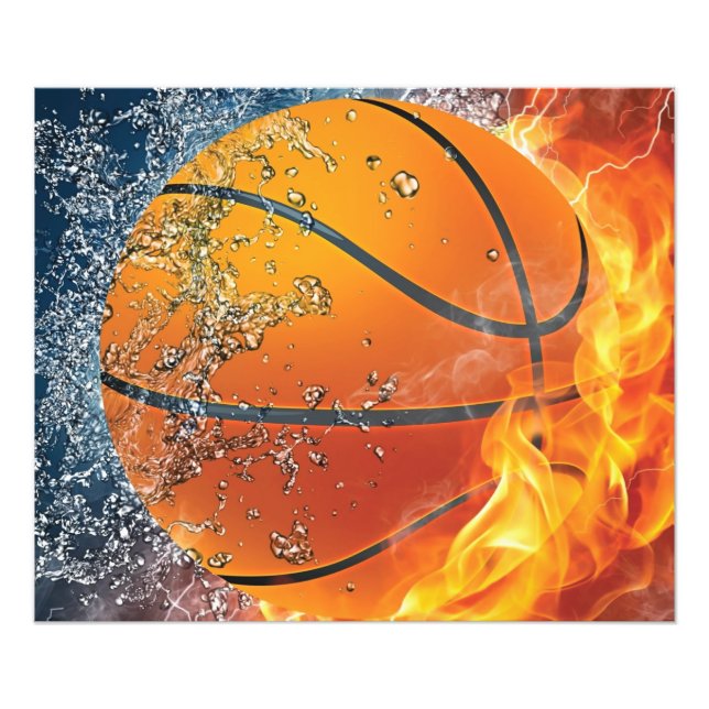 Flaming basketball photo print (Front)