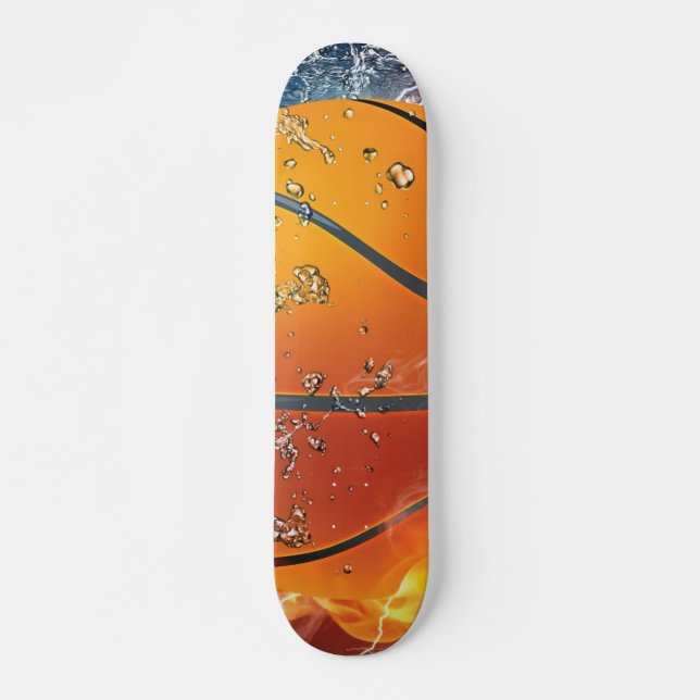 flaming basketball skateboard (Front)