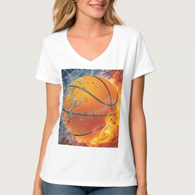 Flaming basketball T-Shirt (Front)
