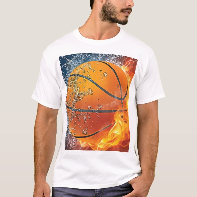 Flaming basketball T-Shirt (Front)