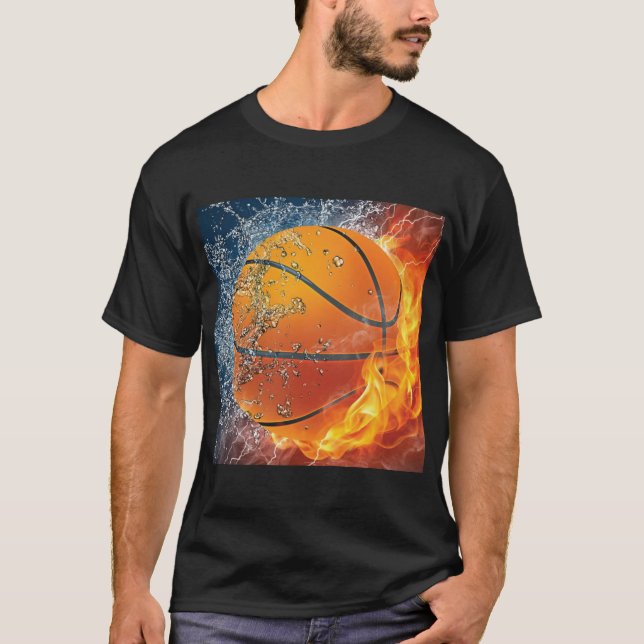 Flaming basketball T-Shirt (Front)