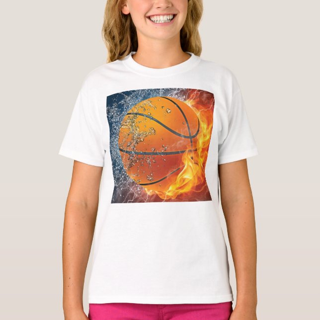 Flaming basketball T-Shirt (Front)
