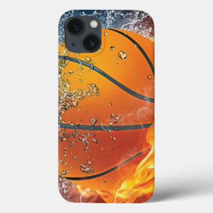 Flaming basketball throw pillow iPhone 13 case