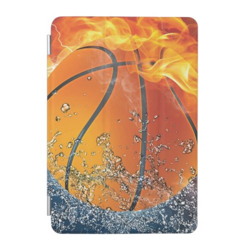 Flaming basketball throw pillow iPad mini cover