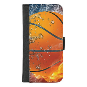 Flaming basketball throw pillow iPhone 8/7 plus wallet case