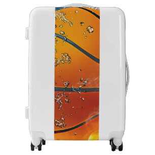 Flaming basketball throw pillow luggage