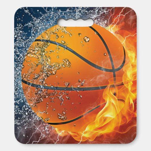 Flaming basketball throw pillow seat cushion