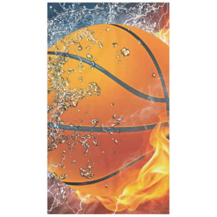 Flaming basketball throw pillow tablecloth