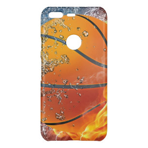 Flaming basketball throw pillow uncommon google pixel case